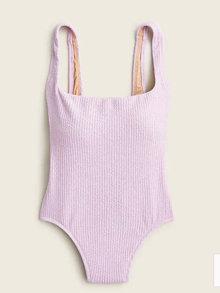 Lilac Textured Scoop Neck One-Piece Swimsuit